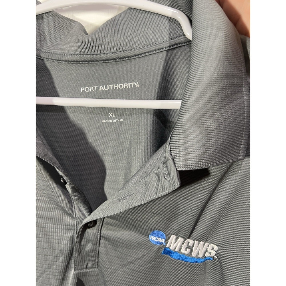 NCAA MCWS College World Series Medical Staff Polo Mens XL Port Authority Gray - Picture 2 of 4